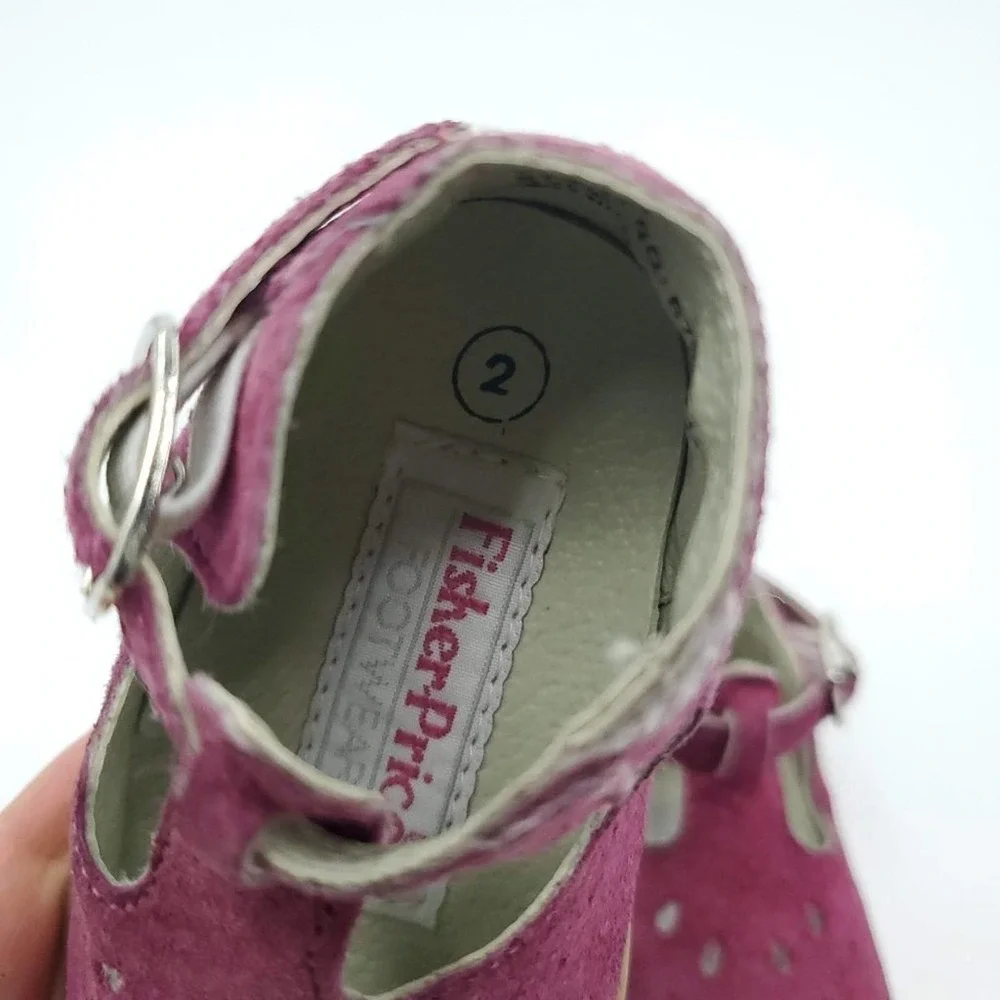 Fisher Price Baby Girl Magenta Mary Janes 2T Vintage